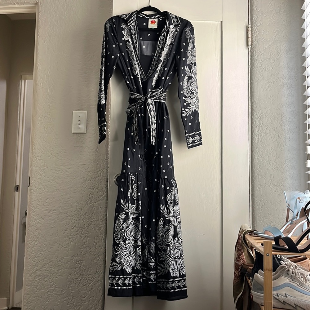 Farm Rio Black Paisley Bloom maxi dress